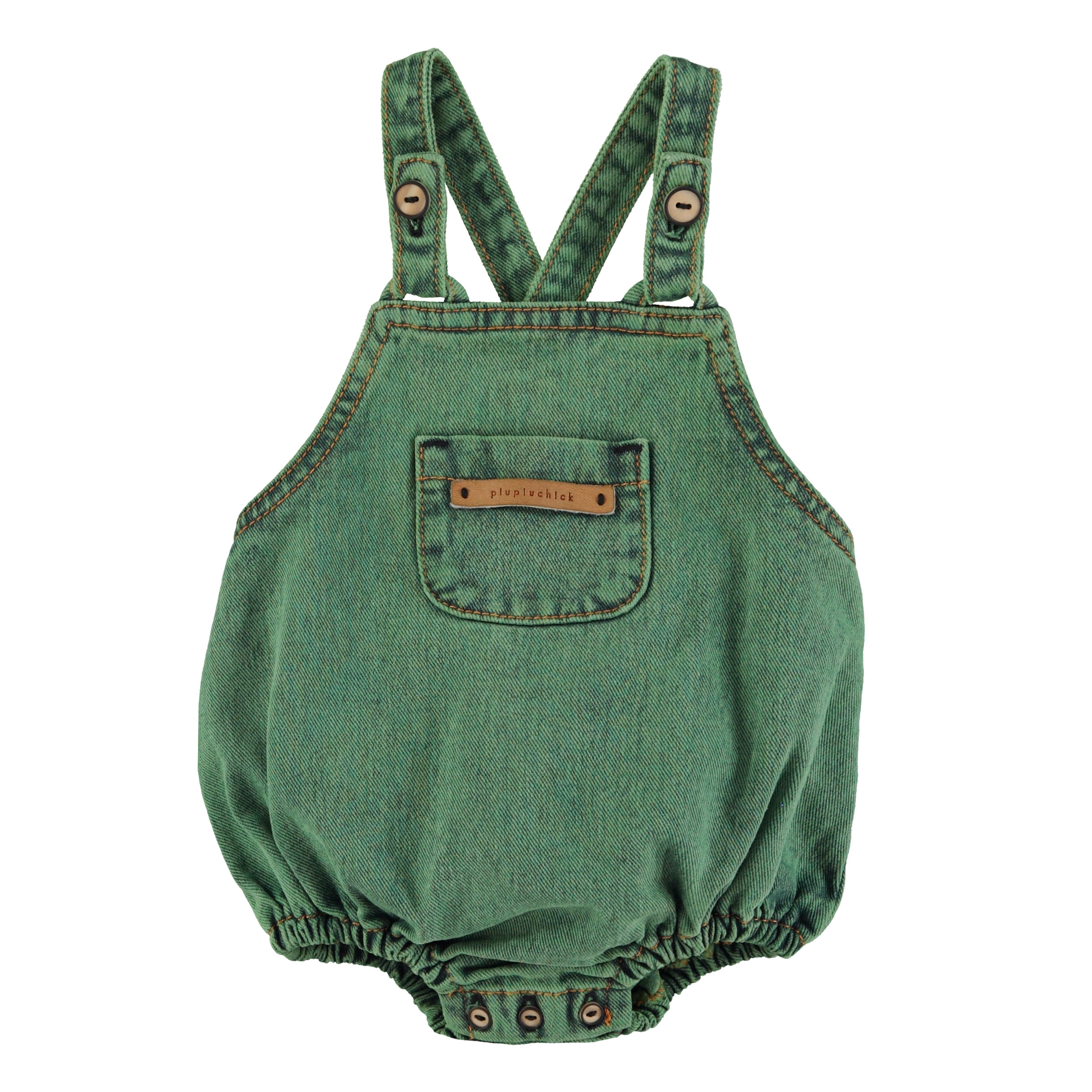 Pelele de bebé denim verde lavado Piupiuchick