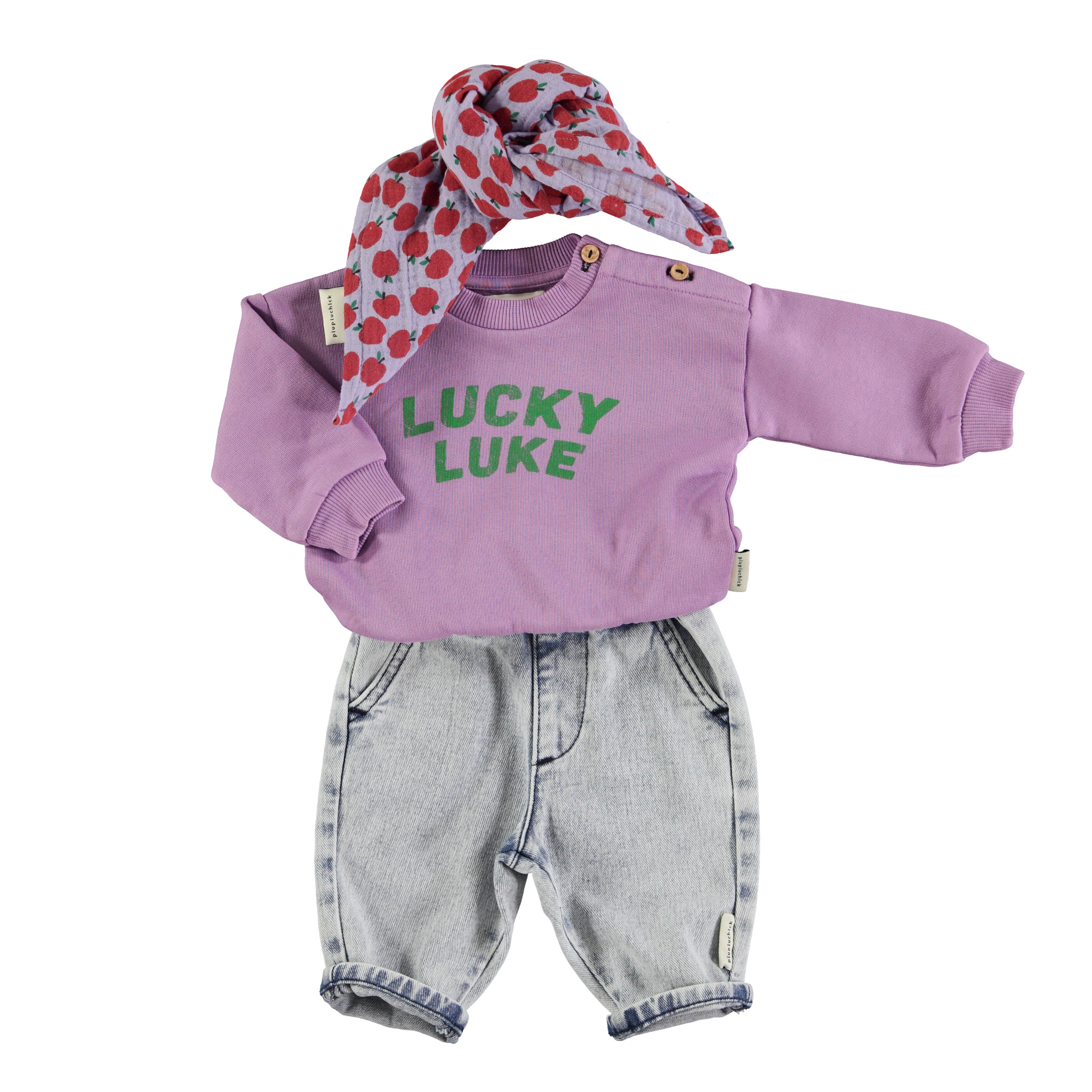 Sudadera de bebé malva “Lucky Luke” Piupiuchick