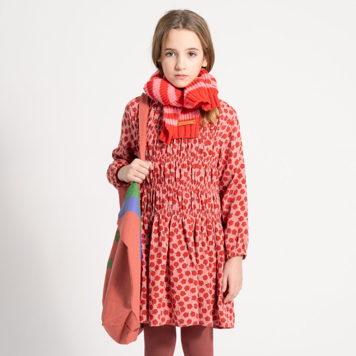 Vestido rosa con manzanas rojas Piupiuchick